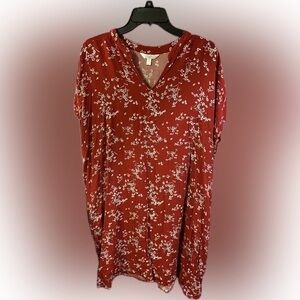 Time and Tru xxl 20 dress red with flowers